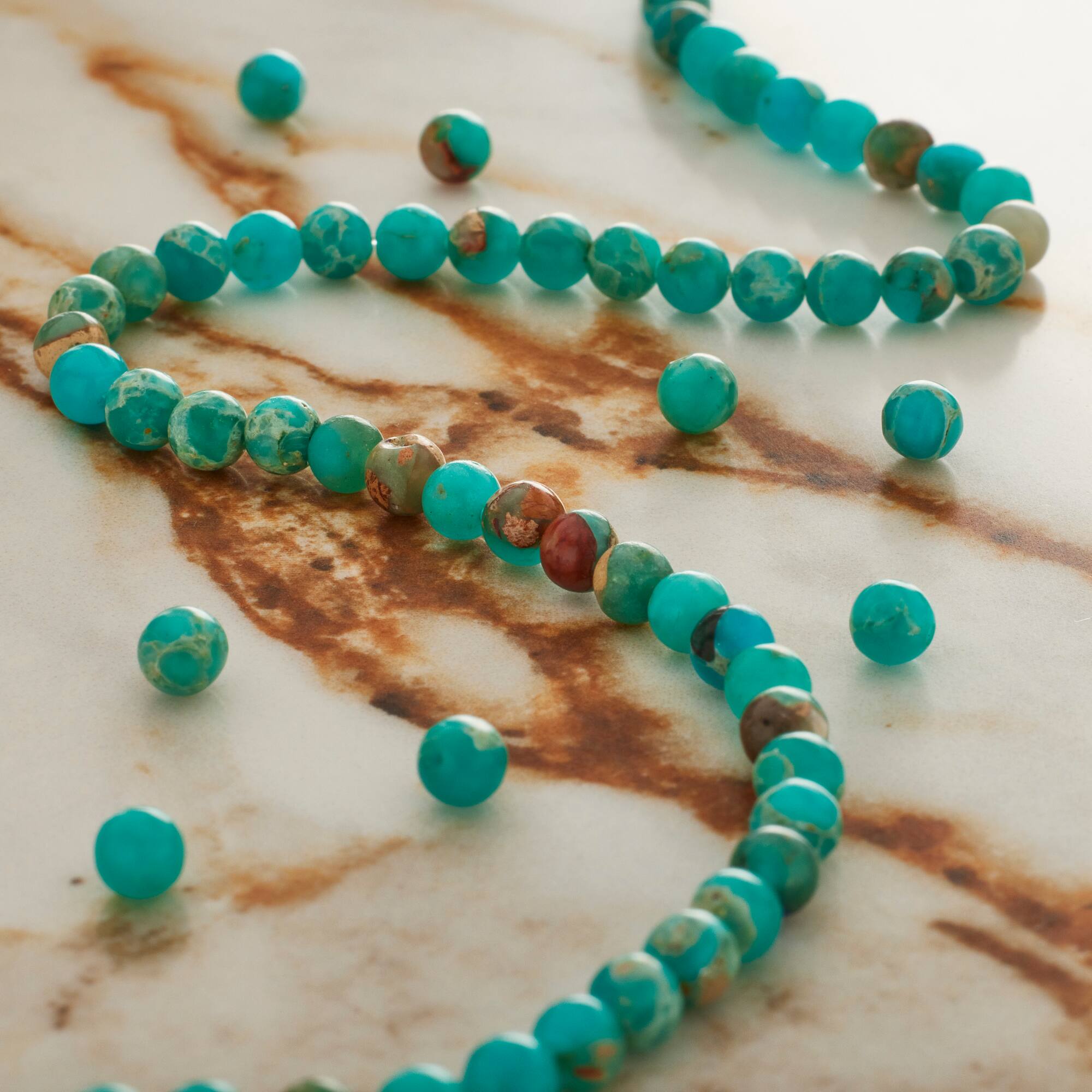 12 Pack: Aqua Serpentinite Jasper Round Beads by Bead Landing